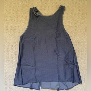 lululemon chambray denim open back workout tank top